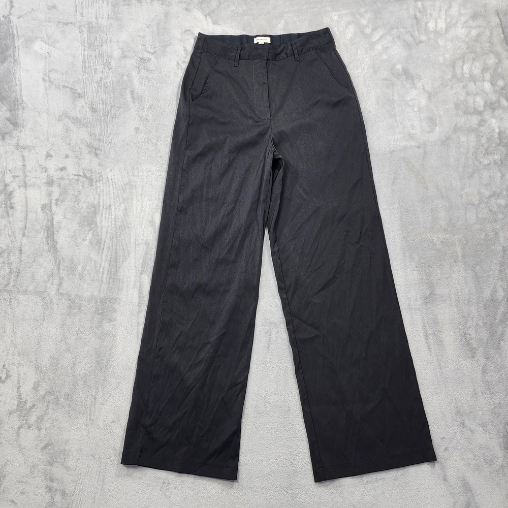 Max Studio Pants Womens M Black High Rise Wide Leg Dress Trouser Stretch Office